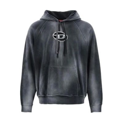 Diesel SS24 Black Letter Print Long-Sleeve Hoodie A136060CHBH9-XXA