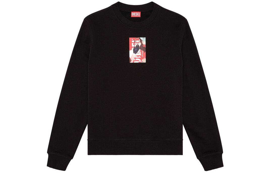 Diesel SS24 Black Printed Crewneck Pullover Sweatshirt A122850IEAX-9XX