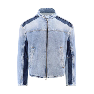 Diesel SS24 Blue Slim Fit Zip-Up Stand Collar Jacket with Side Pockets A131250GHAC-01