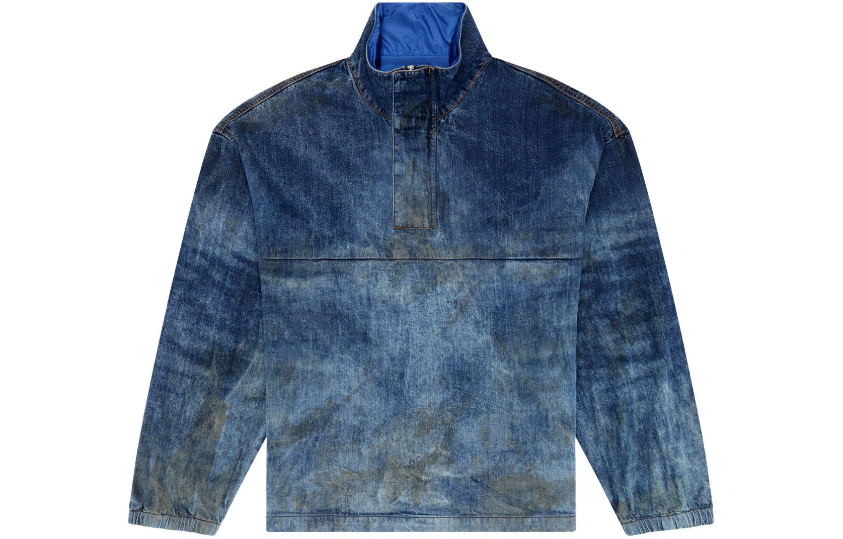 Diesel SS24 Casual High-Neck Distressed Jacket Men’s Mid-Blue A138130CBDL-01