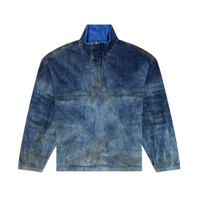 Diesel SS24 Casual High-Neck Distressed Jacket Men’s Mid-Blue A138130CBDL-01