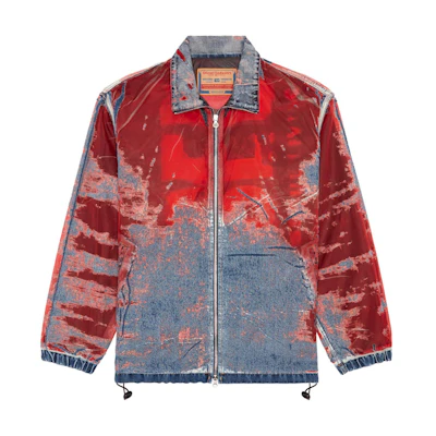 Diesel SS24 Casual Zip-Up Vintage Jacket Blue/Red A13640068MI-01