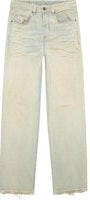 DIESEL SS24 D-MACRO Mid-Rise Loose Wide-Leg Washed Faded Jeans Men Light Blue A1282109H60-01 DIESEL SS24 D-MACRO Mid-Rise Loose Wide-Leg Washed Faded Jeans Men Light Blue A1282109H60-01