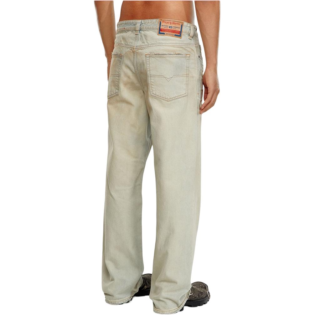 Purchase ディーゼル SS24 D-MACRO ミッドライズ ルーズ ワイドレッグ ウォッシュジーンズ ライトブルー メンズ A1282109H60-01