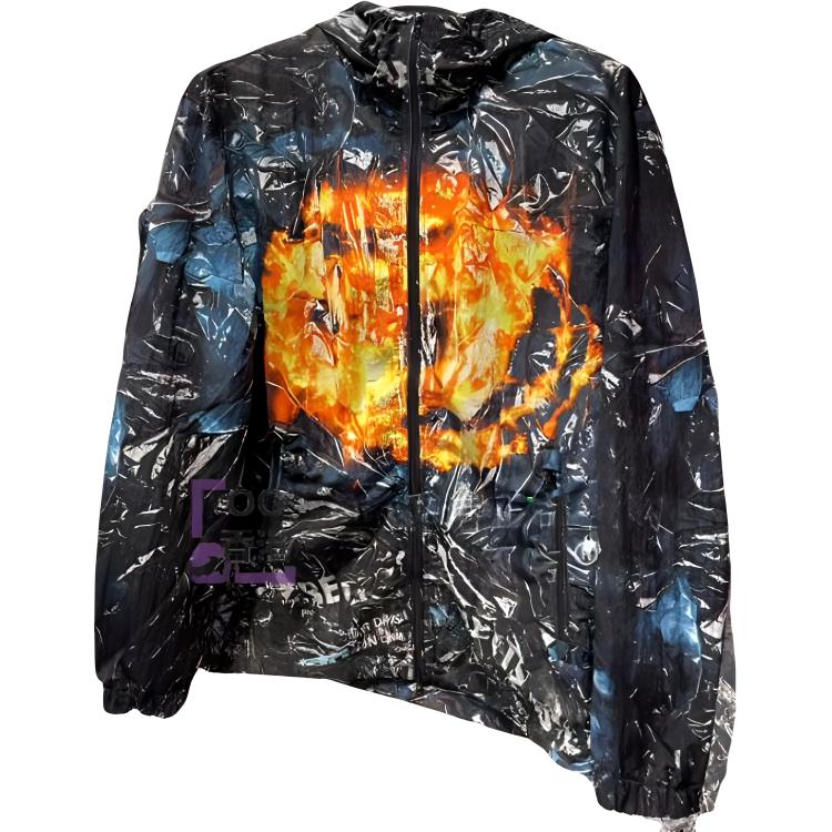 DIESEL SS24 Flame Glossy Zip-Up Hooded Jacket Unisex Multicolor. A156140HPAH