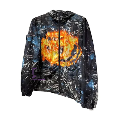 DIESEL SS24 Flame Glossy Zip-Up Hooded Jacket Unisex Multicolor. A156140HPAH