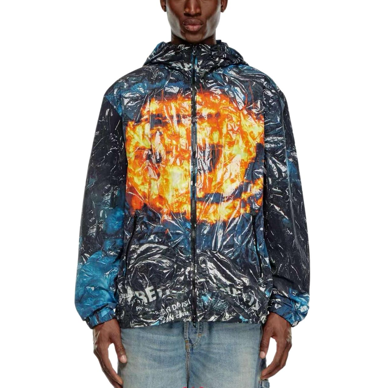 Lookbook DIESEL SS24 光澤火焰拉鍊帽夾克 男女通用 多色 A156140HPAH