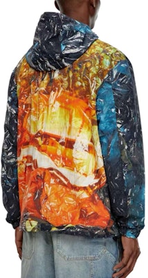 DIESEL SS24 光澤火焰拉鍊帽夾克 男女通用 多色 A156140HPAH Shop DIESEL SS24 光澤火焰拉鍊帽夾克 男女通用 多色 A156140HPAH