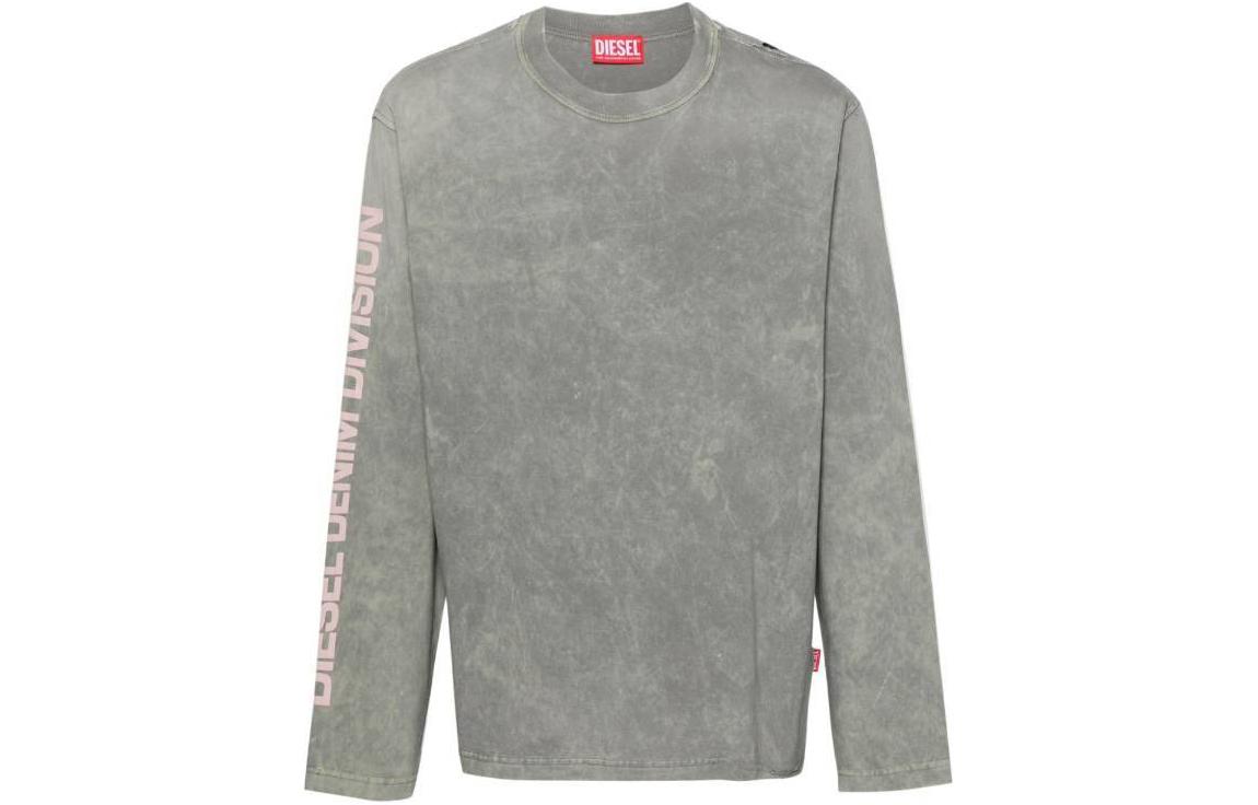 Diesel SS24 Gray Crewneck Pullover Sweatshirt with Side Letter Print A122030THAZ-9BX