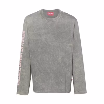 Diesel SS24 Gray Crewneck Pullover Sweatshirt with Side Letter Print A122030THAZ-9BX