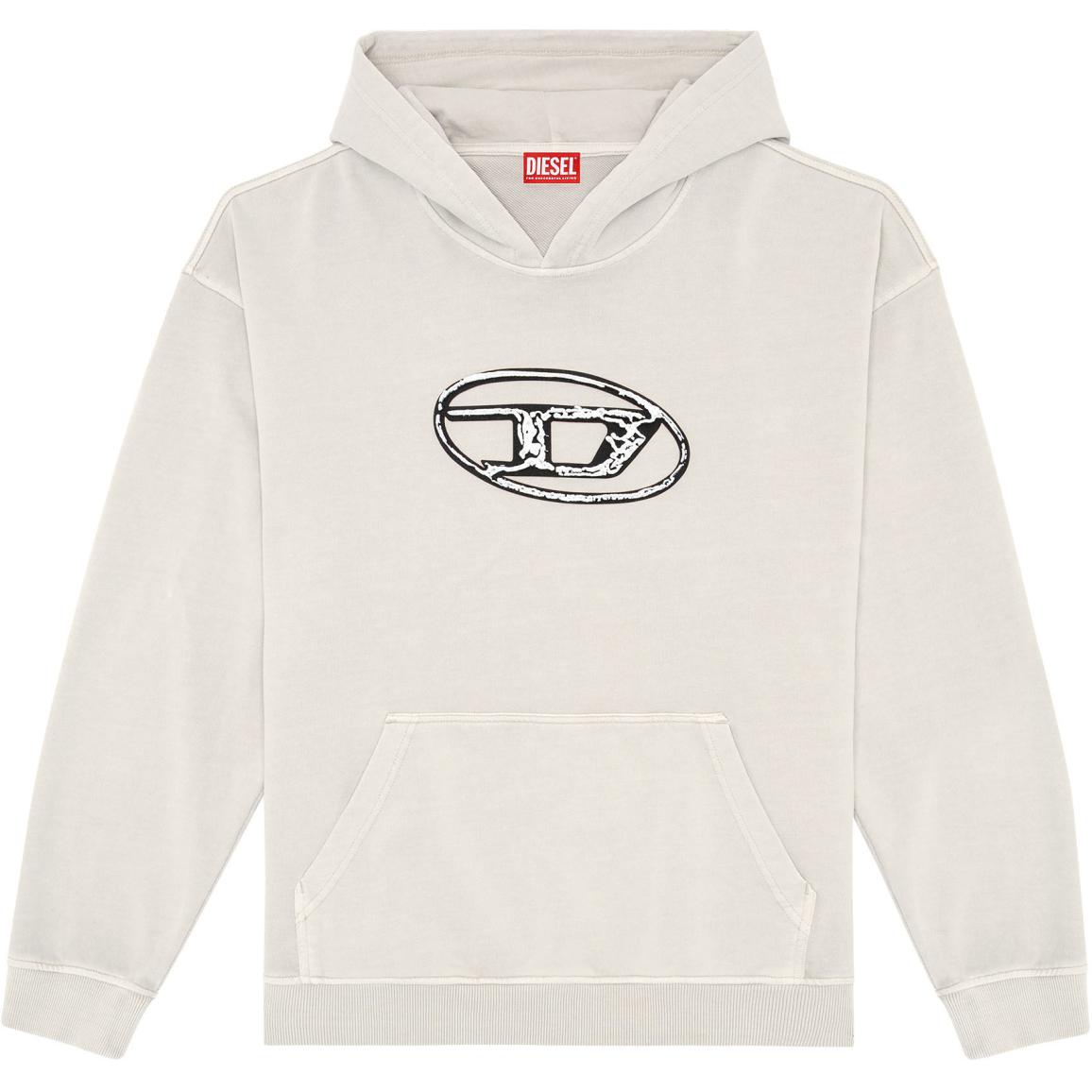 Diesel SS24 Grey Oversized Hoodie with Front Letter Print A152670TJAZ-9CJ