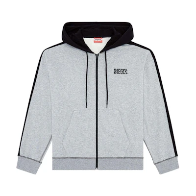 Diesel SS24 Light Grey Colorblock Hooded Zip Jacket A112800NEAH-E3843