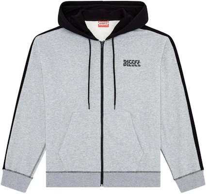 Diesel SS24 Light Grey Colorblock Hooded Zip Jacket A112800NEAH-E3843 Order Diesel SS24 Light Grey Colorblock Hooded Zip Jacket A112800NEAH-E3843