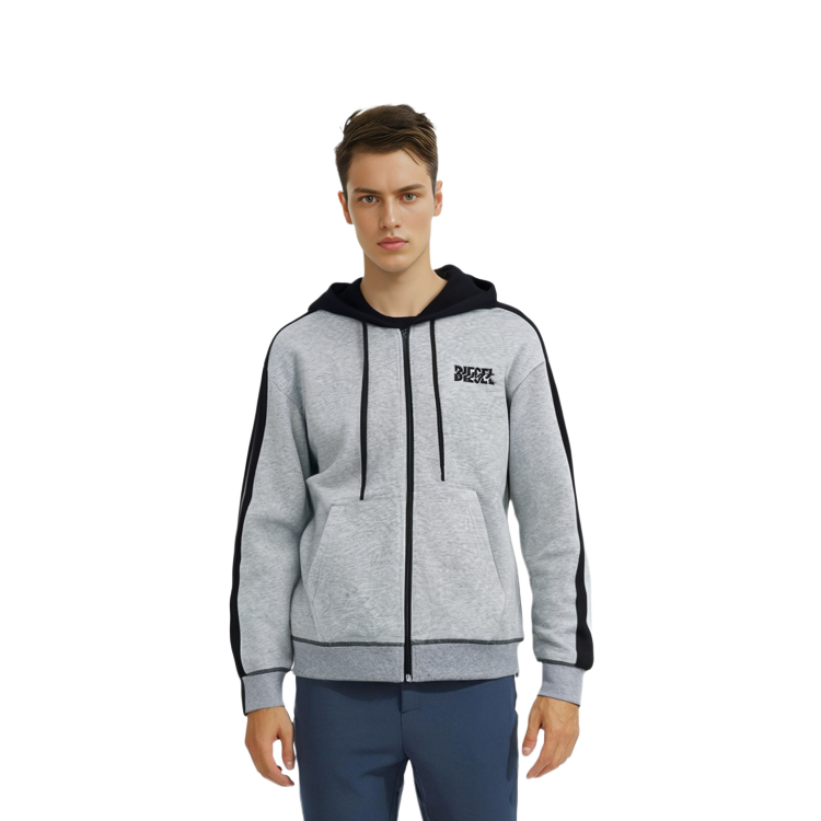 Purchase Diesel SS24 Light Grey Colorblock Hooded Zip Jacket A112800NEAH-E3843