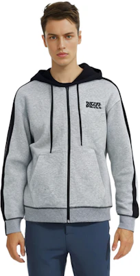 Diesel SS24 Light Grey Colorblock Hooded Zip Jacket A112800NEAH-E3843 Purchase Diesel SS24 Light Grey Colorblock Hooded Zip Jacket A112800NEAH-E3843