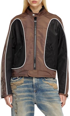 DIESEL SS24多袋拼色拉链夹克 男女通用 黑色/棕色 A061320PDAI7ES Lookbook DIESEL SS24多袋拼色拉链夹克 男女通用 黑色/棕色 A061320PDAI7ES