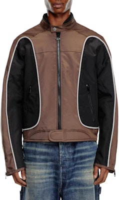 DIESEL SS24多袋拼色拉链夹克 男女通用 黑色/棕色 A061320PDAI7ES Purchase DIESEL SS24多袋拼色拉链夹克 男女通用 黑色/棕色 A061320PDAI7ES