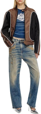 DIESEL SS24多袋拼色拉链夹克 男女通用 黑色/棕色 A061320PDAI7ES Sizing DIESEL SS24多袋拼色拉链夹克 男女通用 黑色/棕色 A061320PDAI7ES