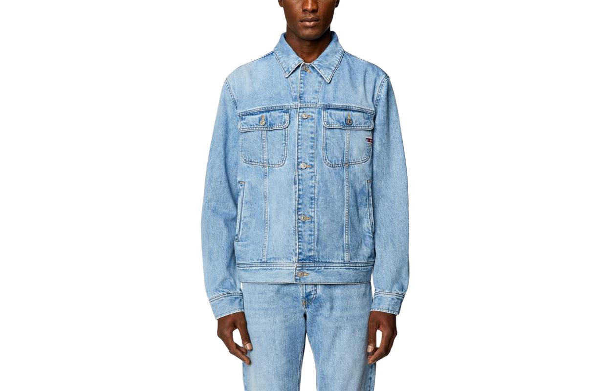 DIESEL SS24 Oval-D  Blue Slim Fit Long-Sleeve Jacket. A0388509I2901