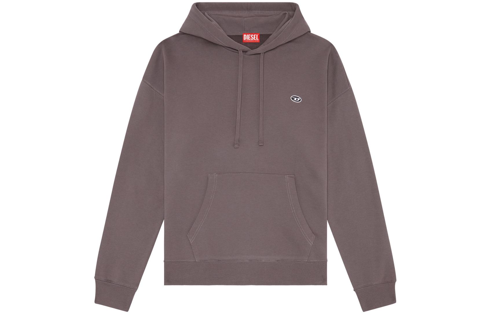 DIESEL SS24 OVAL-D  Pullover Hoodie Solid Grey A037860BKAF-9CM