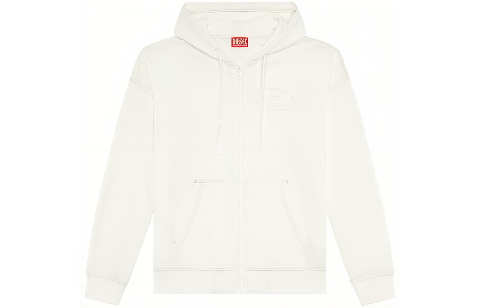 Diesel SS24 OVAL-D Hoodie Oversized Pullover for Men White A121060WHAK-141