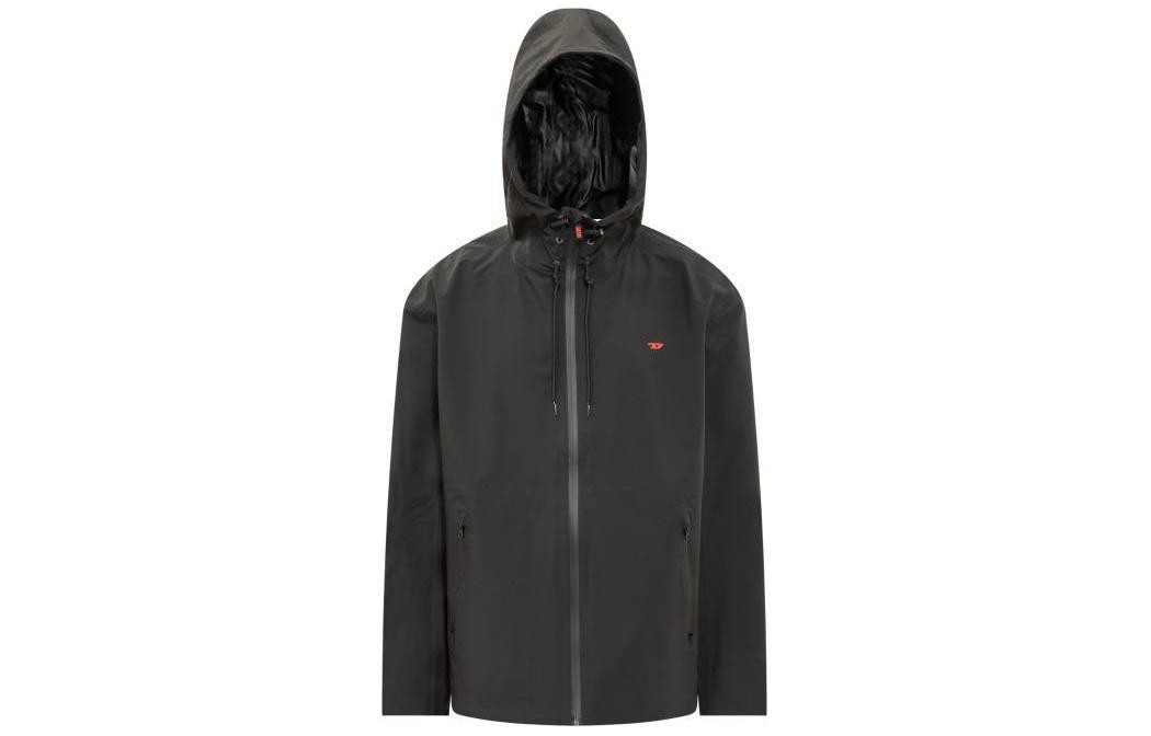 Diesel SS24 OVAL-D Letter Graphic Slim Fit Hoodie Jacket Black Mens A106560CGBP-900