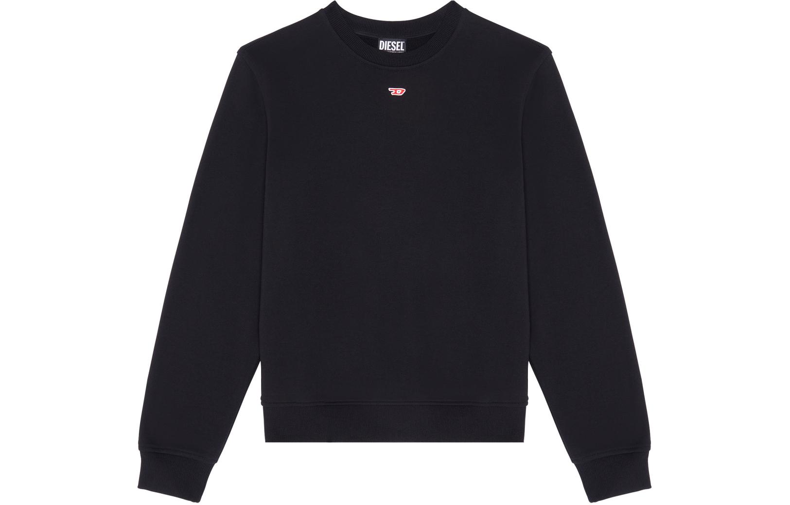 DIESEL SS24 OVAL-D Logo Crewneck Pullover Sweatshirt Unisex Black A040750GEAD-9XX