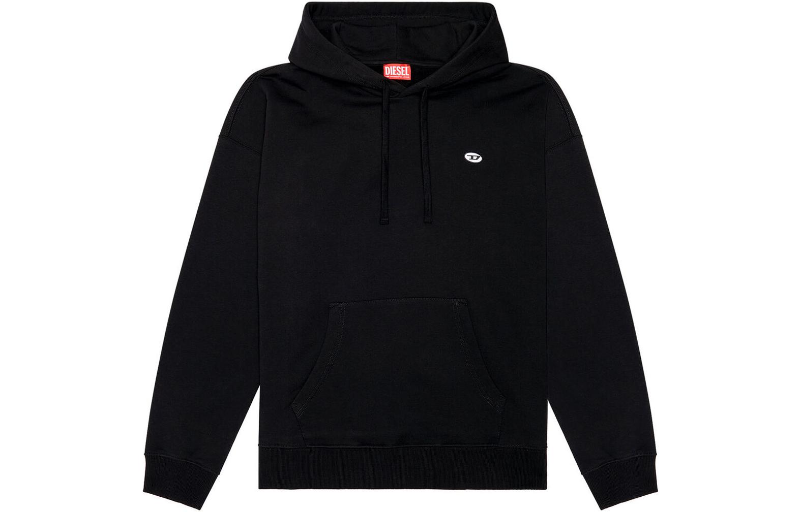 DIESEL SS24 Oval-D Logo Print Hoodie  Black A037860BKAF-9XX