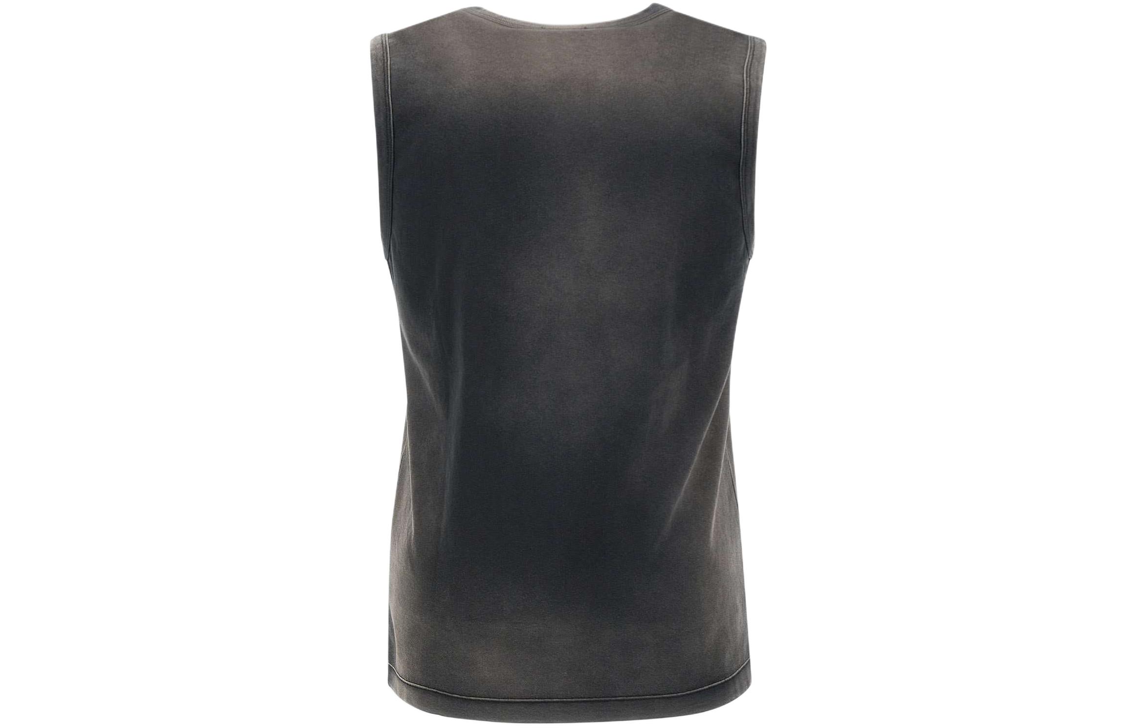 Lookbook 디젤 SS24 오벌-D 루즈핏 로고 자수 민소매 탱크탑 그레이 남성용. A136010CHBI-9XXA