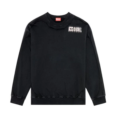 Diesel SS24 OVAL-D Oversized Crewneck Sweatshirt Black Men’s A121510AJBF-9XX