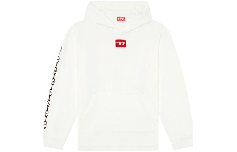 Diesel SS24 OVAL-D Oversized Hoodie White A129080AKAL-141