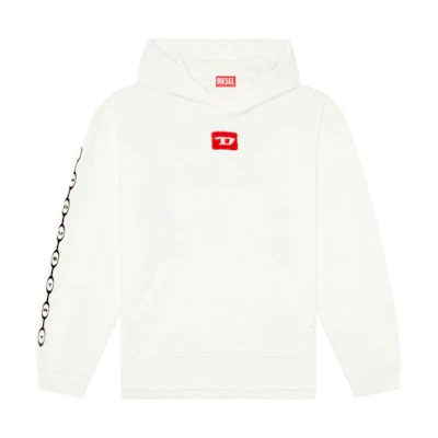 Diesel SS24 OVAL-D Oversized Hoodie White A129080AKAL-141