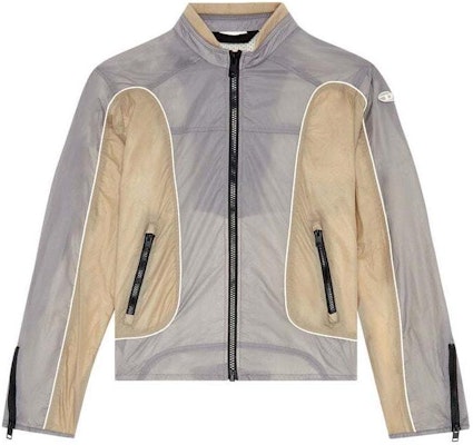 DIESEL SS24 Oval-D Patchwork Zip-Up Bomber Jacket Men’s Loose Fit Gray Brown A106750HJAD-9BX Order DIESEL SS24 Oval-D Patchwork Zip-Up Bomber Jacket Men’s Loose Fit Gray Brown A106750HJAD-9BX