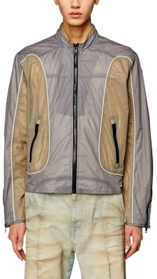 DIESEL SS24 Oval-D Patchwork Zip-Up Bomber Jacket Men’s Loose Fit Gray Brown A106750HJAD-9BX Shop DIESEL SS24 Oval-D Patchwork Zip-Up Bomber Jacket Men’s Loose Fit Gray Brown A106750HJAD-9BX