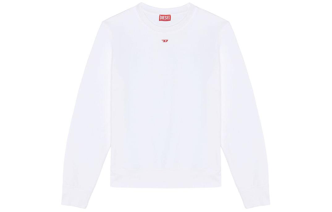 DIESEL SS24 Oval-D Unisex White Crewneck Long Sleeve Sweatshirt. A040750GEAD-100
