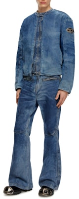 DIESEL SS24 男士复古水洗金属标志暗蓝色拉链夹克. A136490PGAX-01 Lookbook DIESEL SS24 男士复古水洗金属标志暗蓝色拉链夹克. A136490PGAX-01