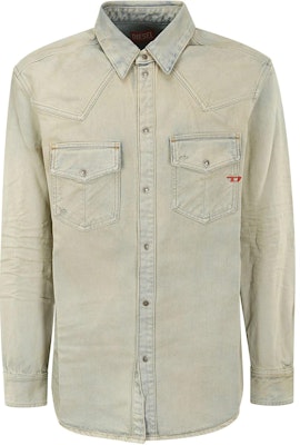 DIESEL SS24 灰色椭圆丹宁水洗长袖衬衫 男款 A0351909H6-001 Buy DIESEL SS24 灰色椭圆丹宁水洗长袖衬衫 男款 A0351909H6-001