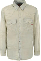 Order DIESEL SS24 Oval-D Washed Button-Up Long Sleeve Shirt Grey Men A0351909H6-001