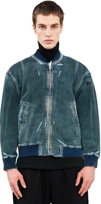 DIESEL SS24 OVAL-D Washed Denim Jacket with Zip Pockets Deep Blue. A1312009I47-01 Sizing DIESEL SS24 OVAL-D Washed Denim Jacket with Zip Pockets Deep Blue. A1312009I47-01
