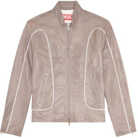 Diesel SS24 OVAL-D Zip Pocket Logo Trim Jacket Light Grey A129940IMAZ-9BX Diesel SS24 OVAL-D Zip Pocket Logo Trim Jacket Light Grey A129940IMAZ-9BX