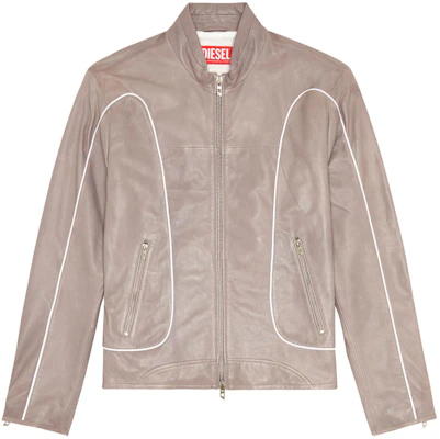 Diesel SS24 OVAL-D Zip Pocket Logo Trim Jacket Light Grey A129940IMAZ-9BX Buy Diesel SS24 OVAL-D Zip Pocket Logo Trim Jacket Light Grey A129940IMAZ-9BX
