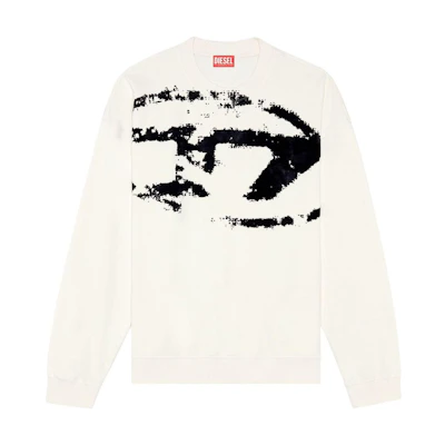 Diesel SS24 Oval D Cotton Crewneck Pullover Long Sleeve Sweatshirt White Men A130510DQAK-WHITE