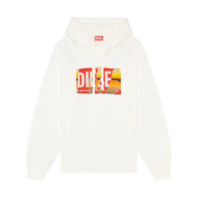 Diesel SS24 Oversized Graphic Hoodie Men’s White A112580EJAA-141