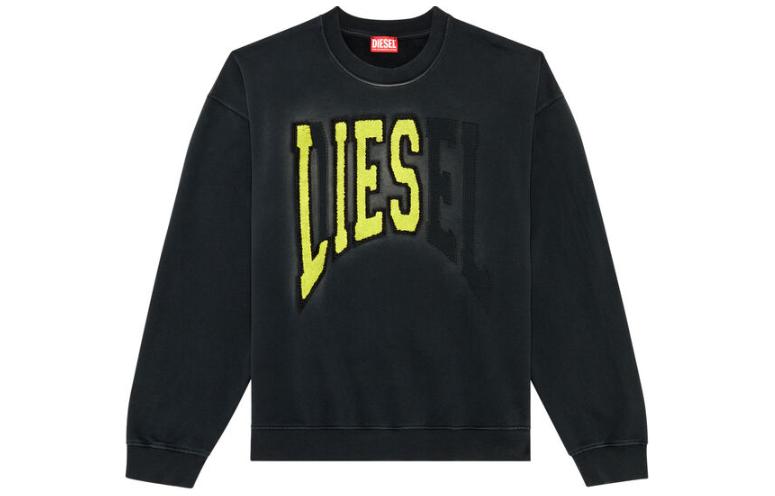 Diesel SS24 Pullover Crewneck Oversized Black Sweatshirt A121240EPAI-9XX