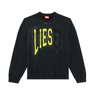 Diesel SS24 Pullover Crewneck Oversized Black Sweatshirt A121240EPAI-9XX
