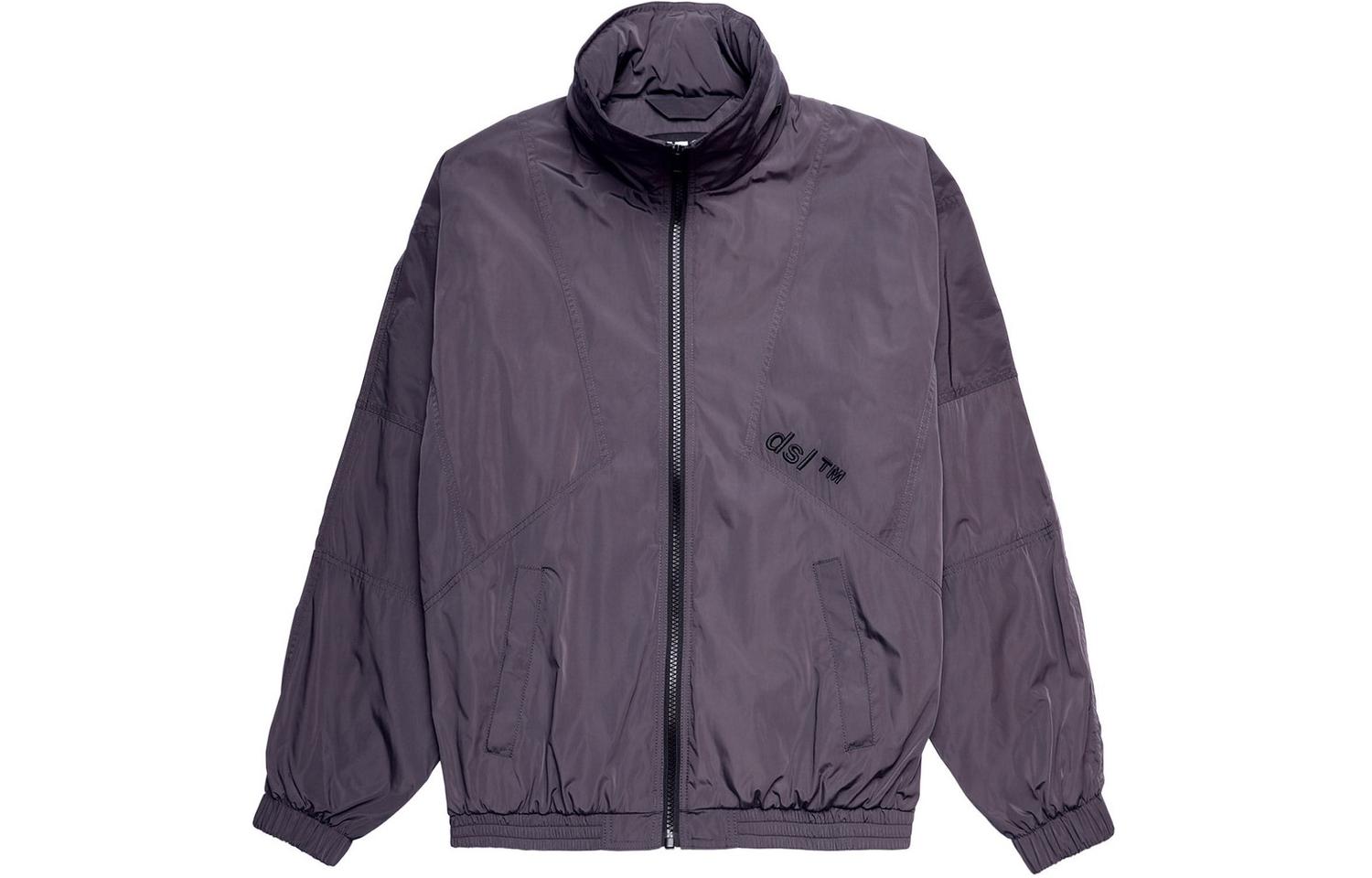 Diesel SS24 Purple Lettering High-Neck Zip-Up Jacket Long Sleeve A027130HDAD-51W