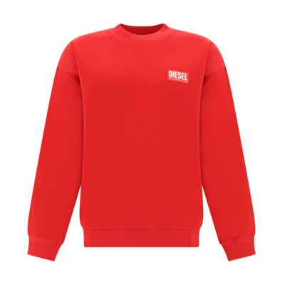 Diesel SS24 Red Crewneck Pullover Sweatshirt with Letter Print Design A115910ILAC-42A