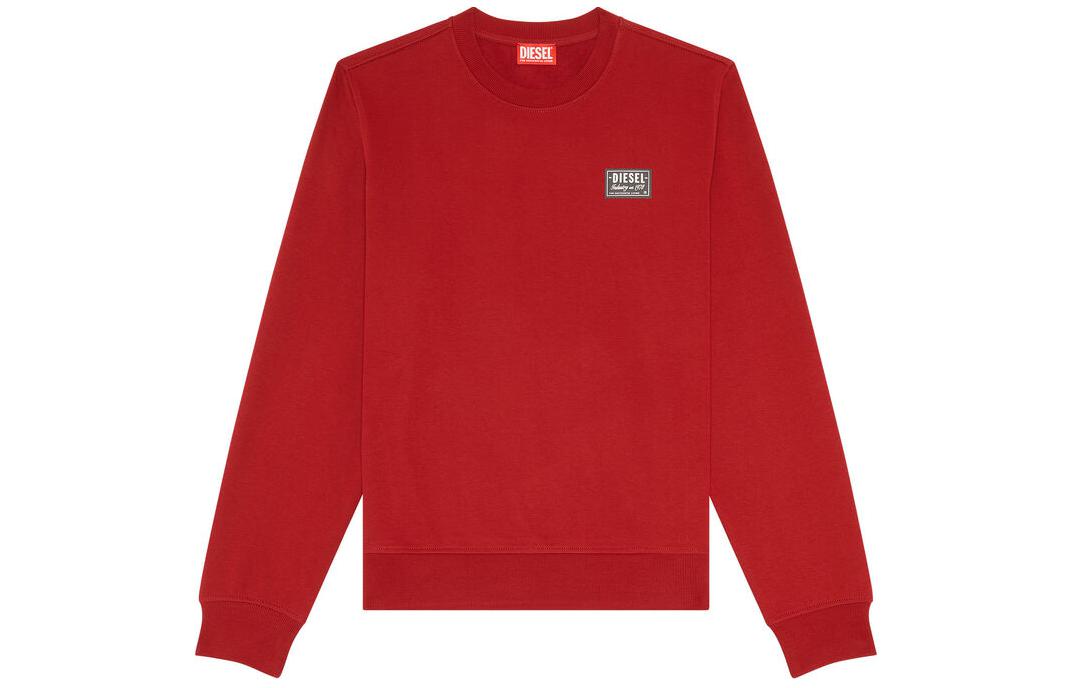 Diesel SS24 Red Logo Crewneck Pullover Sweatshirt for Men A089570HAYT-40Y