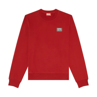Diesel SS24 Red Logo Crewneck Pullover Sweatshirt for Men A089570HAYT-40Y
