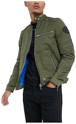 Diesel SS24 Slim Fit Zip-Up Jacket in Dark Olive 00SKL8RAEZA51F Buy Diesel SS24 Slim Fit Zip-Up Jacket in Dark Olive 00SKL8RAEZA51F